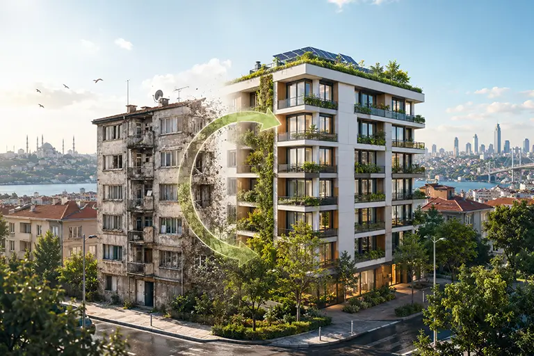 Kentsel Dönüşüm Projeleri kapsamında yenilenen konut projesi