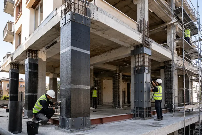Betonarme yapıda profesyonel güçlendirme uygulaması